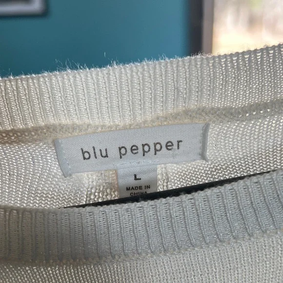 Blu Pepper Cream Lightweight Long Sleeve Sweater - Picture 3 of 3